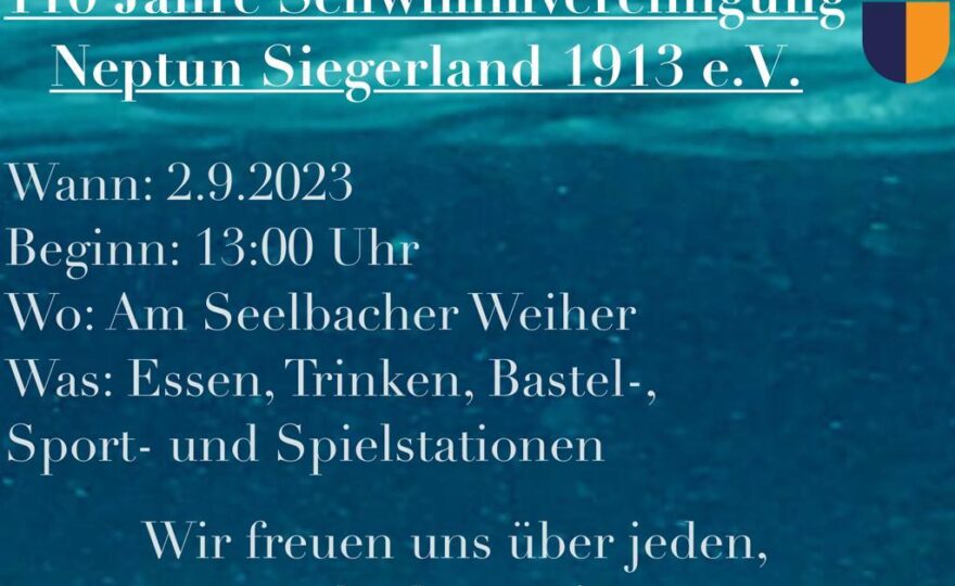 Einladung: 110 Jahre Schwimmvereinigung Neptun Siegerland